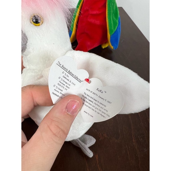 Vintage Ty Beanie Babies Set of 2 Jabber the parrot and KUKU Bird - Picture 5 of 7